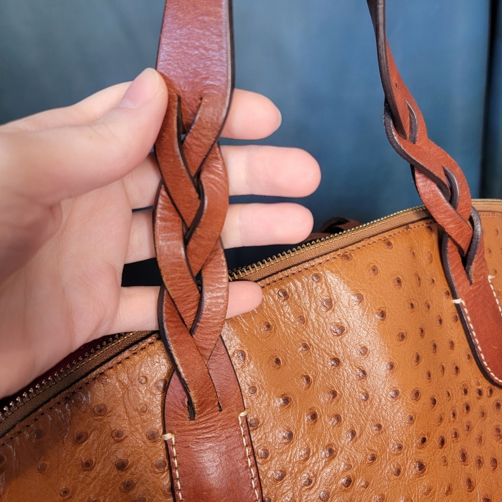 Dooney & Bourke Ostrich Satchel Bag - Picture 3 of 7